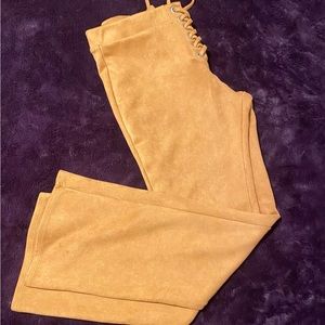 Suede Flared Pants